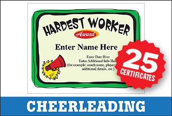 Cheerleading Certificates - Free Awards templates