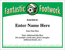 Fantastic Footwear Soccer certificate image