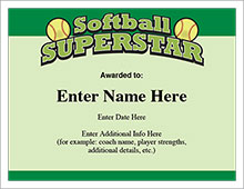 Softball Superstar template