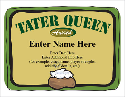Tater Queen Softball Award