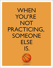 basketball practicing poster image