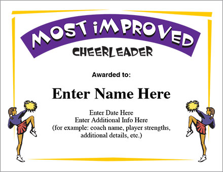 Most Improved Certificate