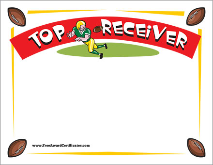 FREE football receiver certificate