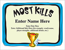 most kills award template