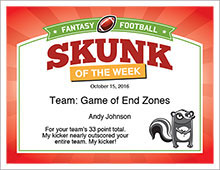 Skunk of the Week award image