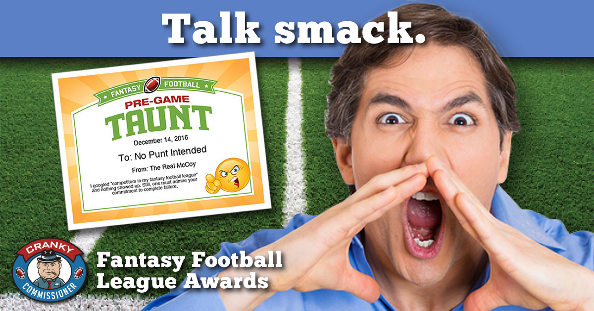 Fantasy football talk smack award image
