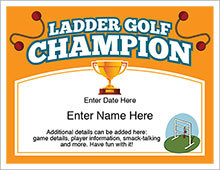 ladder golf champion certificate